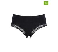 COTONELLA 2er-Set: Pantys in Schwarz - Größe S | Damenwaesche