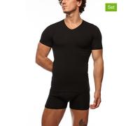 COTONELLA 2er-Set: Shirts in Schwarz - Größe XXL | Herren Plussize