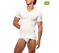 COTONELLA 2er-Set: Shirts in Weiß - Größe L | Herren Plussize