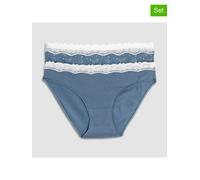 COTONELLA 2er-Set: Slips in Blaugrau - Größe M | Damen Unterteile