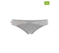 COTONELLA 2er-Set: Slips in Grau - Größe S | Damen Unterteile