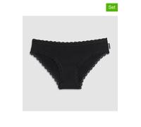 COTONELLA 2er-Set: Slips in Schwarz - Größe L | Damen Unterteile