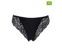 COTONELLA 2er-Set: Slips in Schwarz - Größe XL | Damen Unterteile