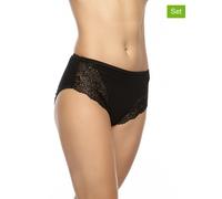 COTONELLA 2er-Set: Slips in Schwarz - Größe XXL | Damen Unterteile