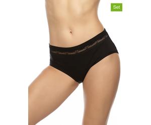 COTONELLA 4er-Set: Slips in Schwarz - Größe L | Damen Unterteile