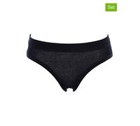 COTONELLA 4er-Set: Slips in Schwarz - Größe M | Damen Unterteile