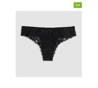 COTONELLA 4er-Set: Slips in Schwarz - Größe XL | Damen Unterteile