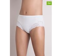 COTONELLA 4er-Set: Taillenpantys in Weiß - Größe XL | Damen Unterteile