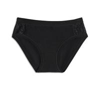 Cotonella Art. CGD129K2, Damen-Slip aus bielastischer Baumwolle mit Spitzeneinsätzen, Unterhosen für Damen aus Baumwolle, Damenunterwäsche, Farben Schwarz/Weiß/Beige, Größen 2 bis 6 (S-XXL), Schwarz ,