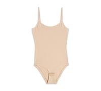 Cotonella, Body mit dünnen Trägern aus Stoff - Schritt aufklappbar und verstellbar mit Haken - weicher bi-elastischer Baumwolljersey - Art. GD008, beige, 3