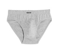 Cotonella, Herren-Slip aus weicher bi-elastischer Baumwolle - Elastischer Bund bedeckt - Logo-Label am Bund - anatomisch geformt aus doppellagiger Ausführung mit vertikalem Schnitt - Art. 8335, Grau