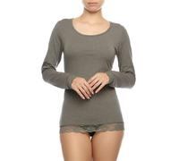 COTONELLA Longsleeve in Grau - Größe L | Damen Tops