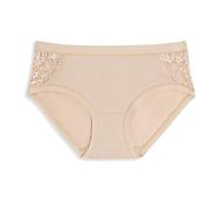Cotonella, Midi-Slip für Damen aus Baumwolle mit Spitze - 2 Stück, beige, L
