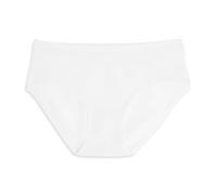 Cotonella, Midi-Slip für Damen, aus weichem bi-elastischem Jersey aus Bio-Baumwolle, mit Stoff überzogene Kanten an Taille und Beinen - Art. GD440, Weiß, L