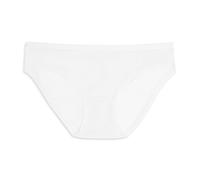 Cotonella, Mini-Slip für Damen, aus weichem bi-elastischem Jersey aus Bio-Baumwolle, Kanten an Taille und Beinen mit Stoff bezogen - Art. GD439, Weiß, M