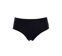 Cotonella Packung mit 2 Midi Damen-Slips aus bi-elastischer Baumwolle mit extra bequemen Kanten, Schwarz , L