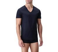 Cotonella® Set 2 T-Shirts für Herren, elastisch, Rundhalsausschnitt und V-Ausschnitt, T Shirt Basic Finissima Flachnähte Unterwäsche T-Shirt für Herren, schwarz, weiß und bunt, 2 Scollo V Blu, Large