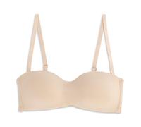 Cotonella, Simona Bandeau-BH aus weicher Mikrofaser, gepolstert ohne Bügel und mit abnehmbaren Trägern - Art. CD071, beige, 65B/XS