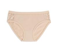 Cotonella, Slip aus weicher bi-elastischer Baumwolle - Kanten an Taille und Beinen extracomfort - Seiteneinsatz aus weicher elastischer Spitze - Packung mit 2 Stück - Art. GD129, beige, 3