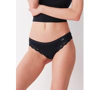 Cotonella, Brasilianisch aus weicher bi-elastischer Baumwolle mit Saum extra Komfort und Beinabschluss aus weicher elastischer Spitze - Art. AD613, Schwarz , 3