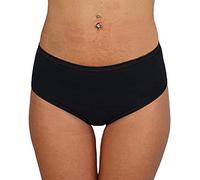 Cotonella Slip Midi für Damen, aus elastischer Baumwolle, Art. 3940, 6 Stück, Farben Weiß und Schwarz, Schwarz , Medium