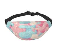 Cotton Candy Bauchtasche für Herren und Damen, modische Hüfttasche, Crossbody-Tasche, Geldbörse, Hüfttasche mit verstellbarem Riemen, wasserdichte Brusttasche für Reisen, Wandern, Sport, Schwarz,