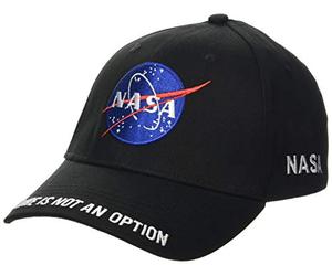 Cotton Division Offizielles NASA-Logo Bedruckte Baseballkappe, Sommer, verstellbar, Streetwear, Geburtstagsgeschenk, Unisex | Scheitern ist Keine Option | Schwarz