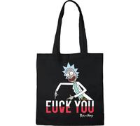 cotton division Tote Bag Rick and MorTY FUCK YOU, Referenz: BWRIMODBB002, Schwarz, 38 x 40 cm