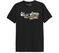 cotton division Willy Wonka Willy Wonka Logo MEWONKATS002 Herren T-Shirt, Schwarz, Größe XS, Schwarz, XS