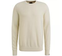 PME Legend Rundhalspullover Herren, Gr. L, bone weiß melee, 50% Baumwolle/50% Modal, Regular Fit