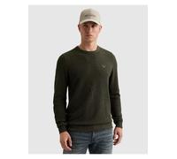 PME Legend Pullover Rundhals Regular Fit, gemustert – 50% Baumwolle/50% Modal – Loden Grün XL