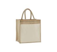 Cotton Pocket Natural Starched Jute Midi Bag Einkaufstasche