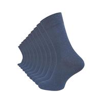 Cotton Prime 10 Paar Komfortsocken ohne Gummibund & Naht - 80% Baumwolle - Bequeme Gesundheitssocken mit Komfortbund für Damen & Herren, jeansblau, Gr. 35-38