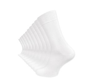 Cotton Prime 10 Paar Komfortsocken ohne Gummibund & Naht - 80% Baumwolle - Bequeme Gesundheitssocken mit Komfortbund für Damen & Herren, weiss, Gr. 39-42