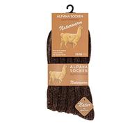 Cotton Prime 2 Paar Alpaka Socken, Wollsocken mit warmer Alpakawolle für Damen und Herren, braun, Gr. 43-46