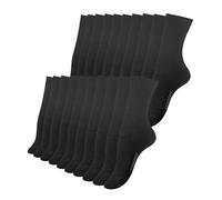 Cotton Prime 20 Paar Damen Socken schwarz, COMFORT, Ohne Gummibund, Baumwolle, Gr. 39-42