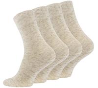 Cotton Prime 6 Paar Herren Leinen Socken aus Baumwoll-Leinen-Mischung - Sommer-Socken „Natur“, atmungsaktiv & ohne Gummi, Gr. 39-42