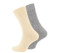 Cotton Prime Alpaka Socken, Wollsocken, Wintersocken für Damen & Herren, 2 Paar - Warme Haussocken, Kuschelsocken