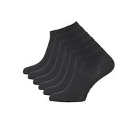 Cotton Prime Sneaker Socken Herren Damen Unisex - 6 Paar Kurzschaft Sneakersocken aus Bambus Viskose - Atmungsaktive Sportsocken Kurz für Alltag & Sport, schwarz, Gr. 43-46