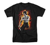 Cotton Soul Bruce Lee Attack Unisex T-Shirt, Schwarz, Schwarz , XL