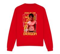 Cotton Soul Bruce Lee Framed Year Of The Dragon Unisex-Sweatshirt, Rot, rot, S