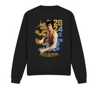 Cotton Soul Bruce Lee Two Tone Year Of The Dragon Unisex Sweatshirt, Schwarz, Schwarz , XL