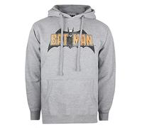 Cotton Soul DC Comics Herren-Kapuzenpullover mit Batman-Logo, grau meliert, Grey Marl, XL