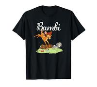 Cotton Soul - Disney Bambi und Thumper Springen T-Shirt - Unisex Erwachsene - Schwarz - S - Kurzarm - Cartoon - Klassisch - Alle Altersstufen - Disney-Fans, Kinder, Jugendliche