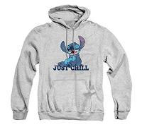 Cotton Soul Disney Lilo And Stitch Just Chill Hoodie, Grey Heather, grey heather, XL