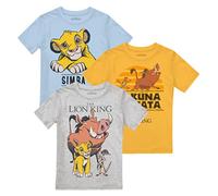 Cotton Soul Disney Lion King Simba, Timon,Pumbaa Pack Boys T Shirt, Pack Multi, 5-6 Years