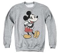 Cotton Soul Disney Mickey Mouse Classic Pose Crew Sweatshirt Grey Heather, grey heather, M