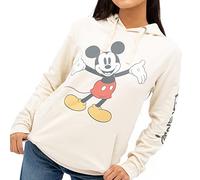 Cotton Soul Disney Mickey Mouse Open Arms Damen-Kapuzenpullover, Stein, Größe M, stone, M