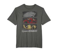 Cotton Soul Game of Thrones Sigil Banners T-Shirt, Unisex Erwachsene und Kinder, Fans of Game of Thrones, All Genders, All Ages, Schwarz, Kurzarm, S, Small