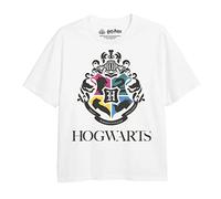 Cotton Soul Harry Potter Hogwarts Houses Girls T Shirt, White, 7-8 Years